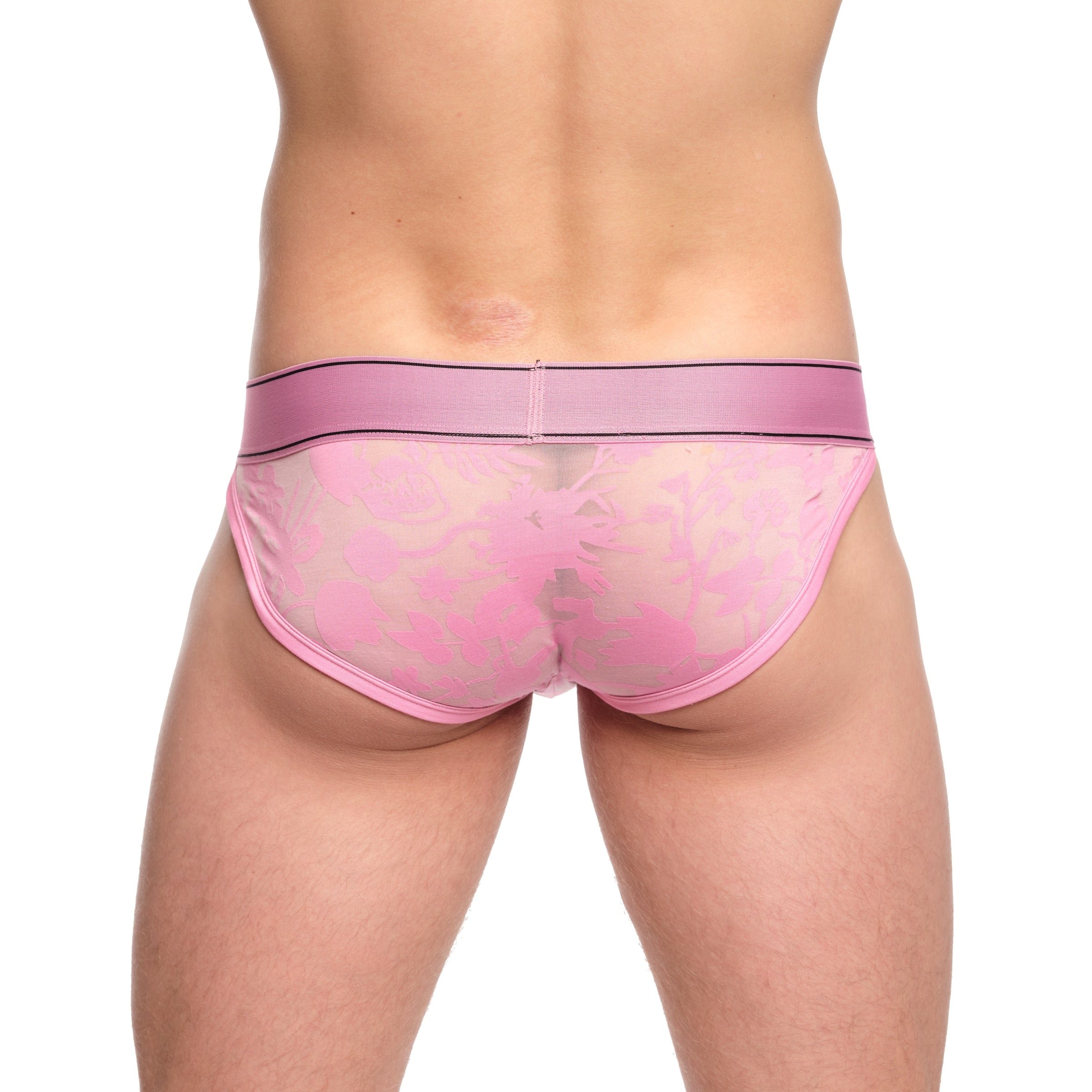 Dutch Floral Burnout Sport Brief Pink - Women's Comfortable Cotton Underwear for Yoga, Gym & Daily Wear
