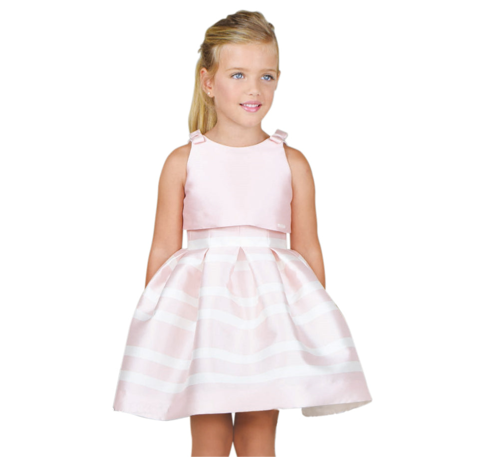 Amaya 513045SM Women's Pink Floral Dress with Matching Top - Perfect for Summer Parties, Weddings & Casual Outings