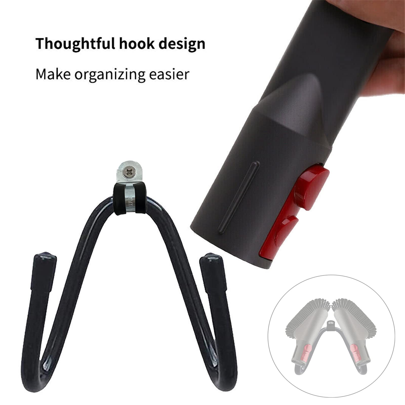 2 Pack Vacuum Hose Holder - Wall Mount Storage Rack for Canister Vacuum Cleaners - Garage & Shop Organization