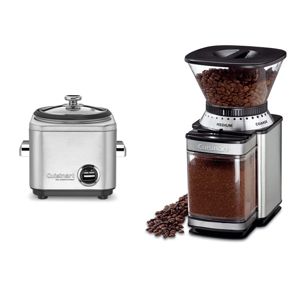 Cuisinart 4 Cup Rice Cooker & Coffee Grinder Combo Set - Perfect for Small Kitchens, Dorms & Office Use