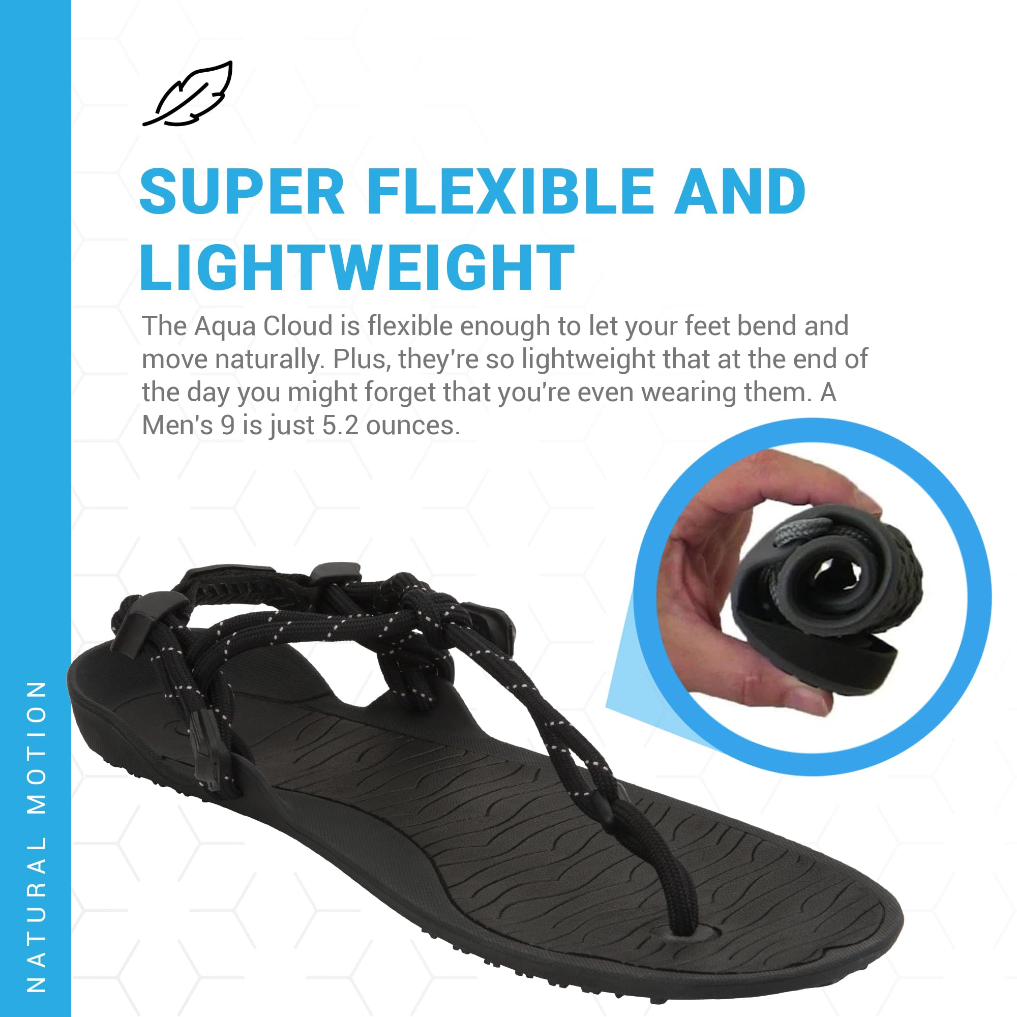 Xero Shoes Aqua Cloud - Minimalist Men's Water Sandals with Extra-Grippy Sole for Beach, Pool & Outdoor Adventures | Lightweight Barefoot Design for Hiking, Swimming & Travel