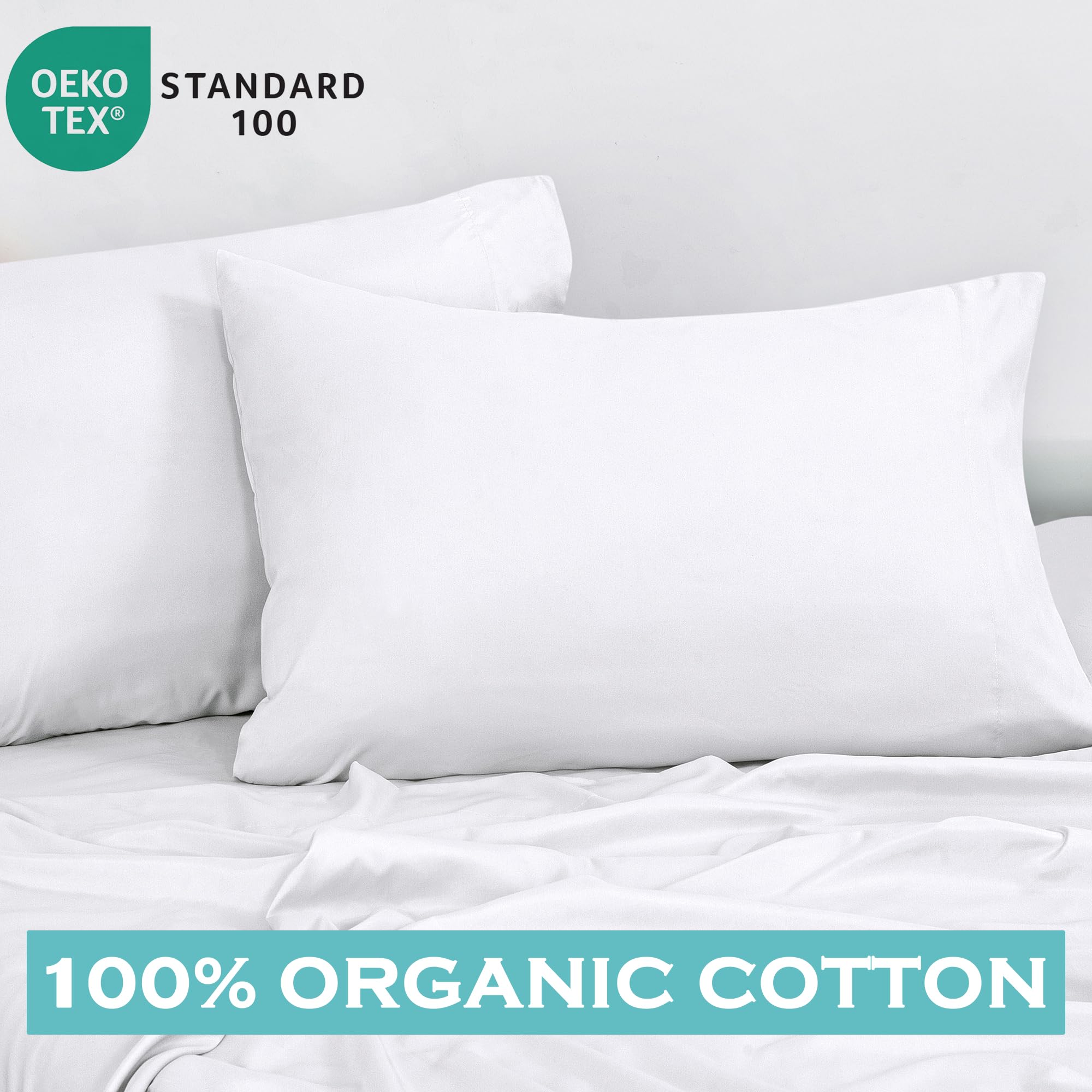 Premium 100% Cotton Queen Size Pillowcases Set of 12 - Soft & Cooling White Pillow Covers with Envelope Closure - 20