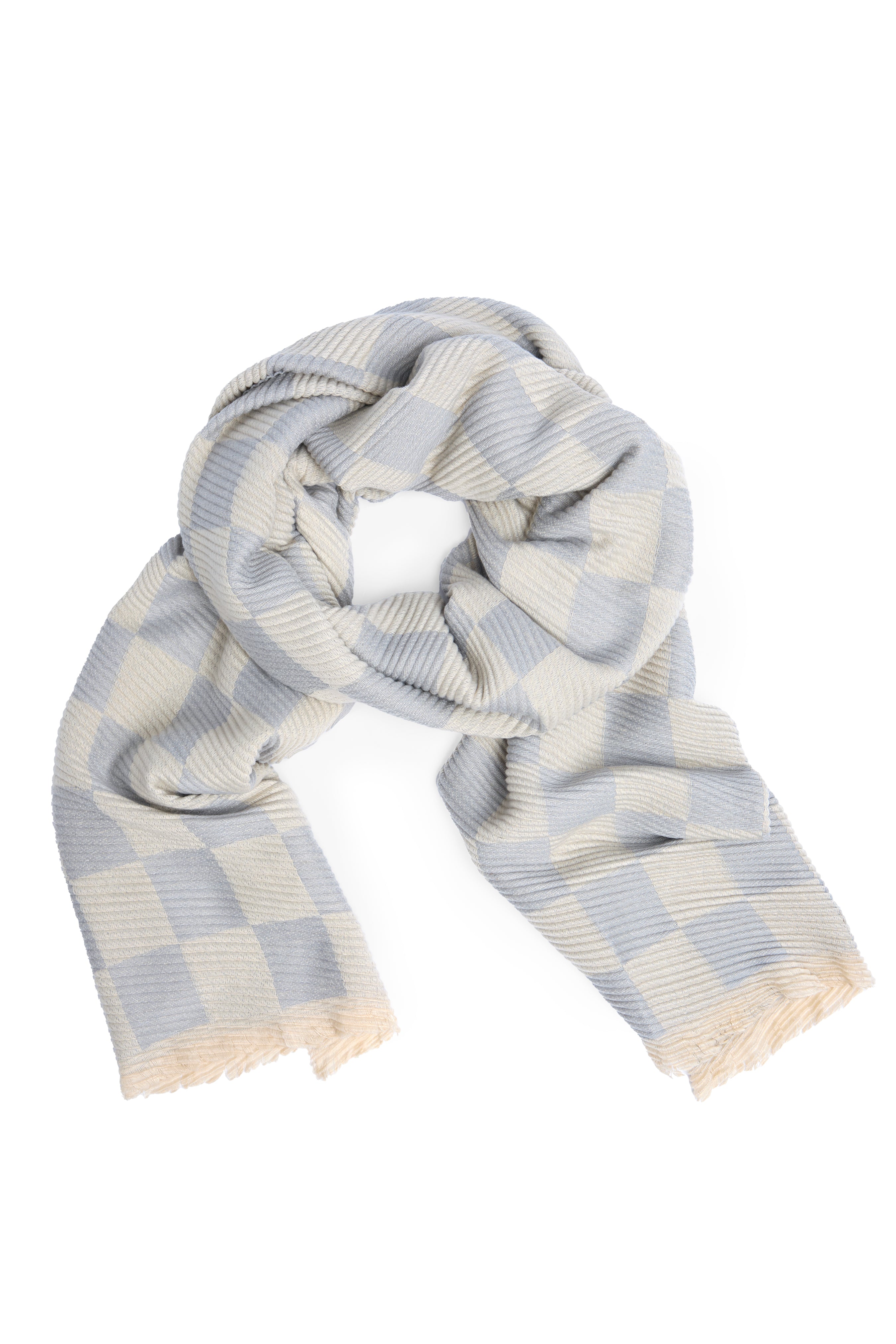 Crinkled Checkered Scarf - Soft Plaid Fashion Scarf for Women & Men - Perfect for Fall, Winter & Holiday Outfits
