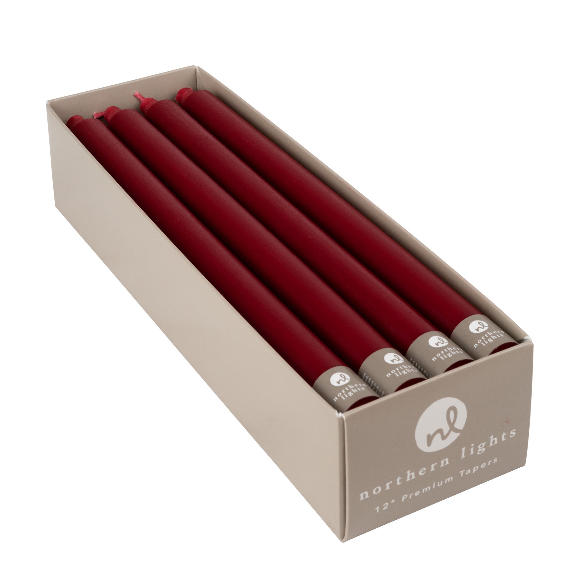 Premium 12-Pack Crimson Taper Candles for Dining, Weddings & Romantic Ambiance - Long-Lasting 10