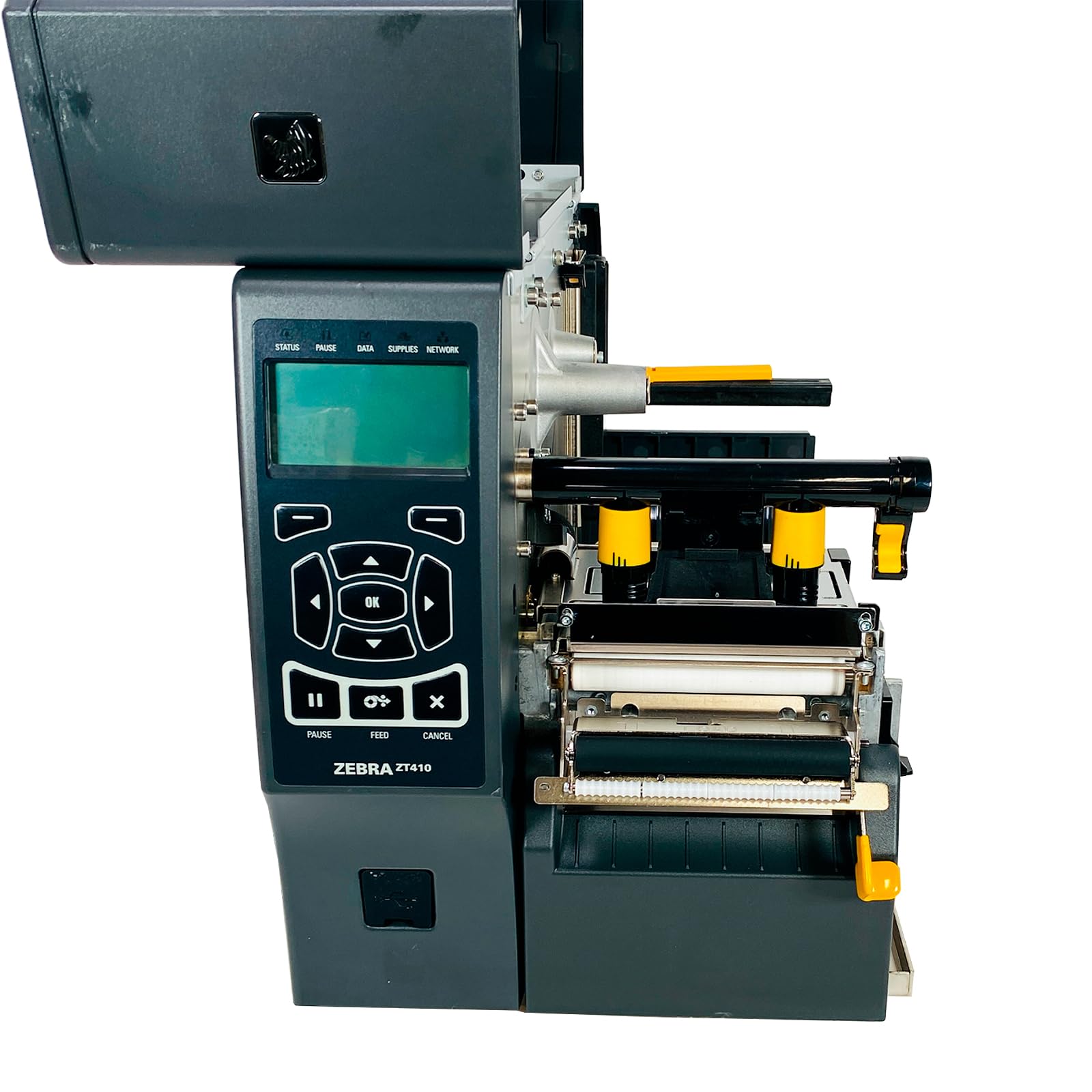Zebra ZT410 Industrial Direct Thermal Label Printer with Peel & Rewind - LAN, USB, Serial (ZT41042-D310052Z) | Bundle Includes Power Cable | Ideal for Warehouse, Shipping & Logistics Labeling