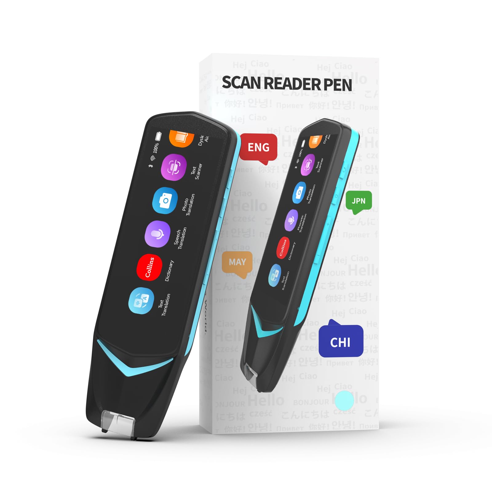 NEWYES Scan Reader Pen 4 with Collins Dictionary - Text to Speech Scanner, 16GB Translation Pen for Students & Adults - Perfect for Language Learning, Travel, and Office Document Reading