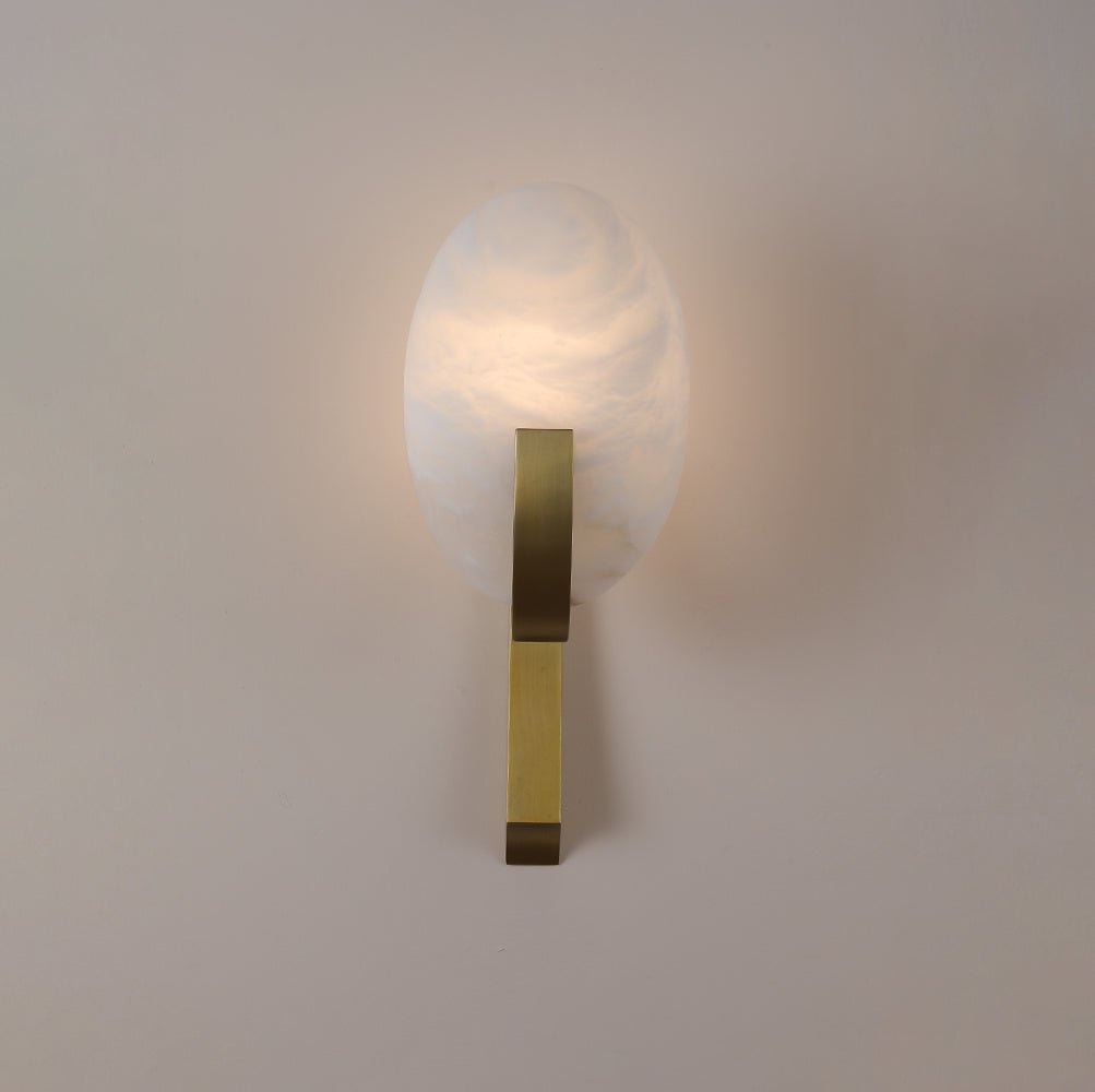 Alice Alabaster Wall Lamp - Elegant White Stone Sconce for Bedroom, Living Room & Hallway Lighting | Dimmable LED Fixture for Modern & Classic Home Decor