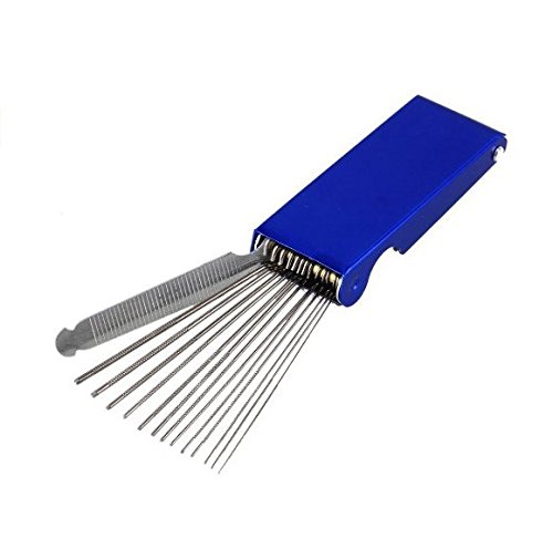 2-Piece Welding Tip Cleaner Kit with Cutting Torch Tip Cleaner & Guitar Nut Files - Professional Carbon Steel Tool Set for Bridge Saddle, Carburetor Jets, Gas Nozzles, Welder Orifices & Sprinkler Maintenance - Ideal for Metalworking, Guitar Repair and Plumbing Applications