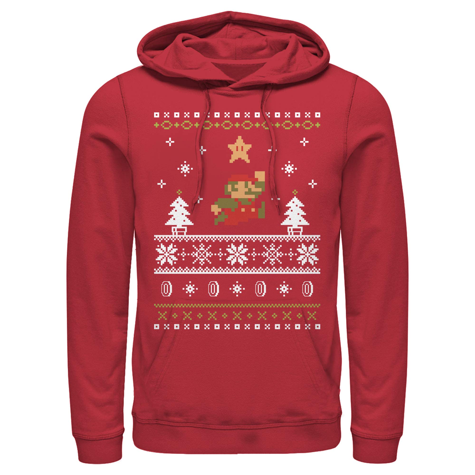 Nintendo Ugly Christmas Mario Hoodie for Men - Festive Gaming Pullover Sweatshirt - Perfect for Holiday Parties & Gaming Events