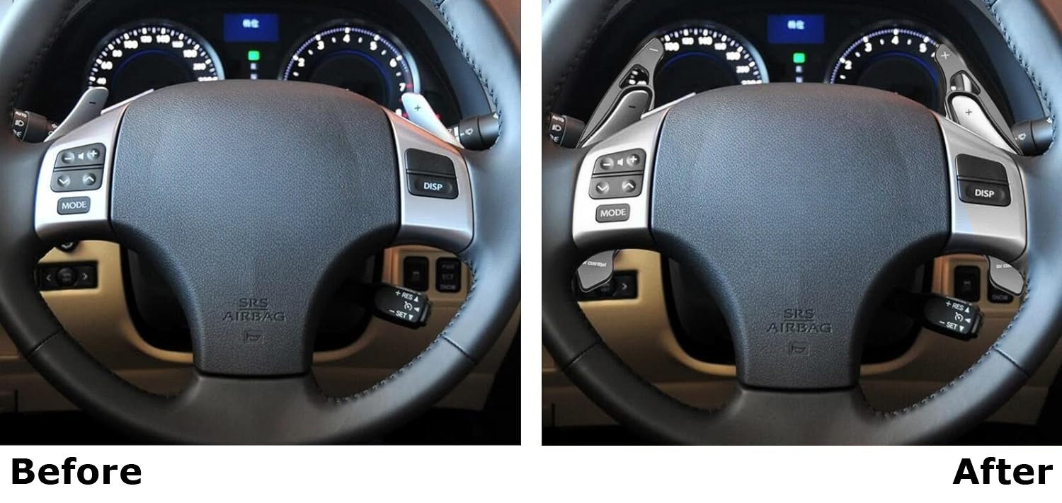 Gloss Black Steering Wheel Paddle Shifter Kit for 2006-2013 Lexus IS - Upgrade Your Driving Experience | Perfect for Racing & Performance Driving