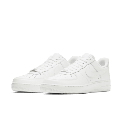 Nike Men's Air Force 1 '07 Sneakers - White Leather Low-Top Basketball Shoes for Casual Wear & Street Style