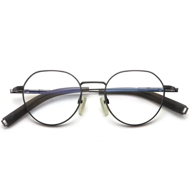 Aror Unisex Full Rim Small Flat Top Round Titanium Eyeglasses Frame 494101 - Lightweight & Durable for Reading, Computer Work & Everyday Wear