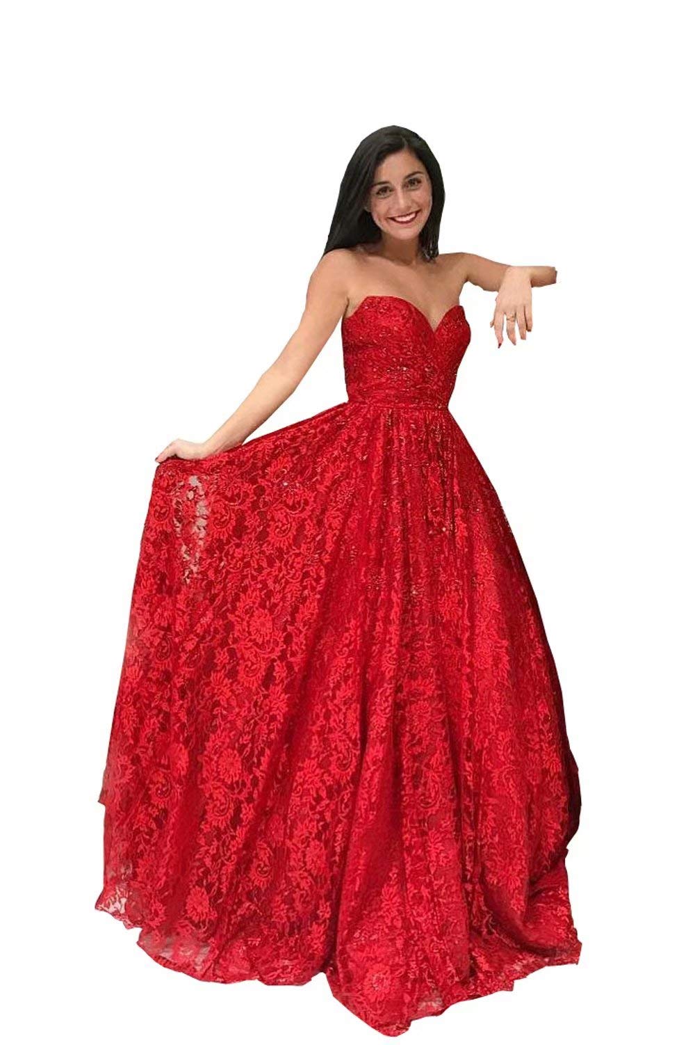 Strapless Lace Formal Dresses Plus Size Open Back Prom Evening Dress Maxi Party Gown - Elegant Wedding Guest, Homecoming, Cocktail & Black Tie Event Attire