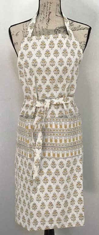 Handmade Alwar Block Print Cotton Apron - Stylish & Durable Kitchen Apron for Cooking, Baking & Crafting - Perfect for Chefs, Bakers & DIY Enthusiasts