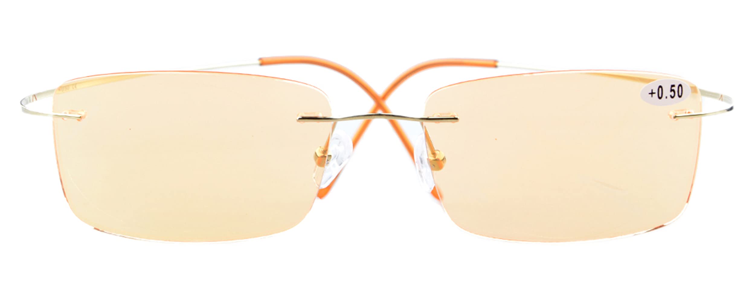 CessBlu Rimless Blue Light Blocking Glasses for Men - UV Protection, Anti-Eye Strain Computer Glasses, Titanium Frame Reading Eyewear - Perfect for Office Work, Gaming & Screen Time