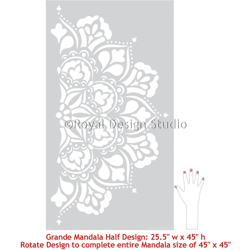 Ananda Mandala Stencil - Reusable DIY Painting Template for Wall Art, Fabric, Wood & Canvas - Perfect for Home Decor, Yoga Studios, Meditation Spaces & Spiritual Crafts