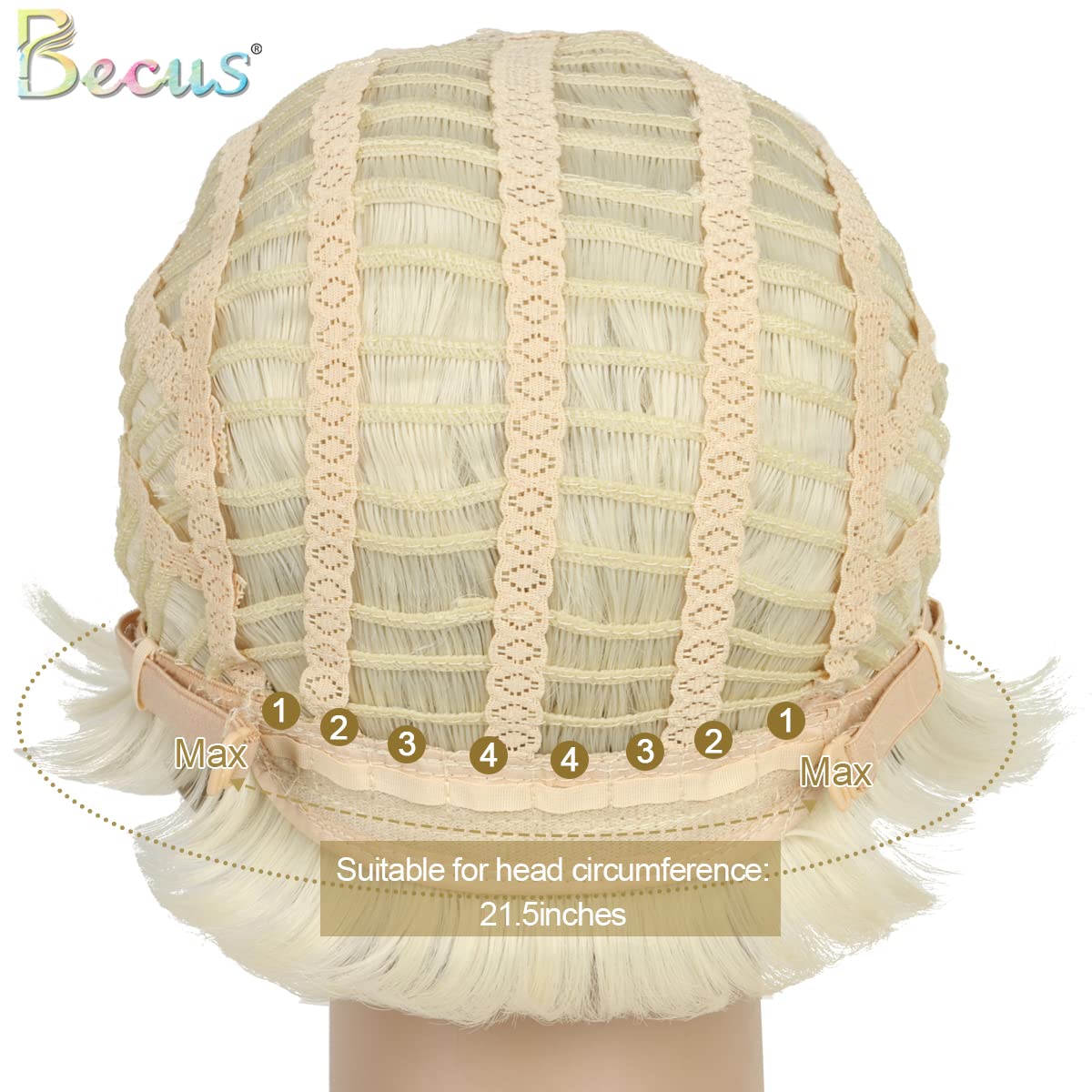 BECUS Natural Blonde Synthetic Wig for Men - Realistic Cosplay Wig for Halloween, Rockstar Party & Anime Costume - Perfect for Theatrical Performances & Costume Events