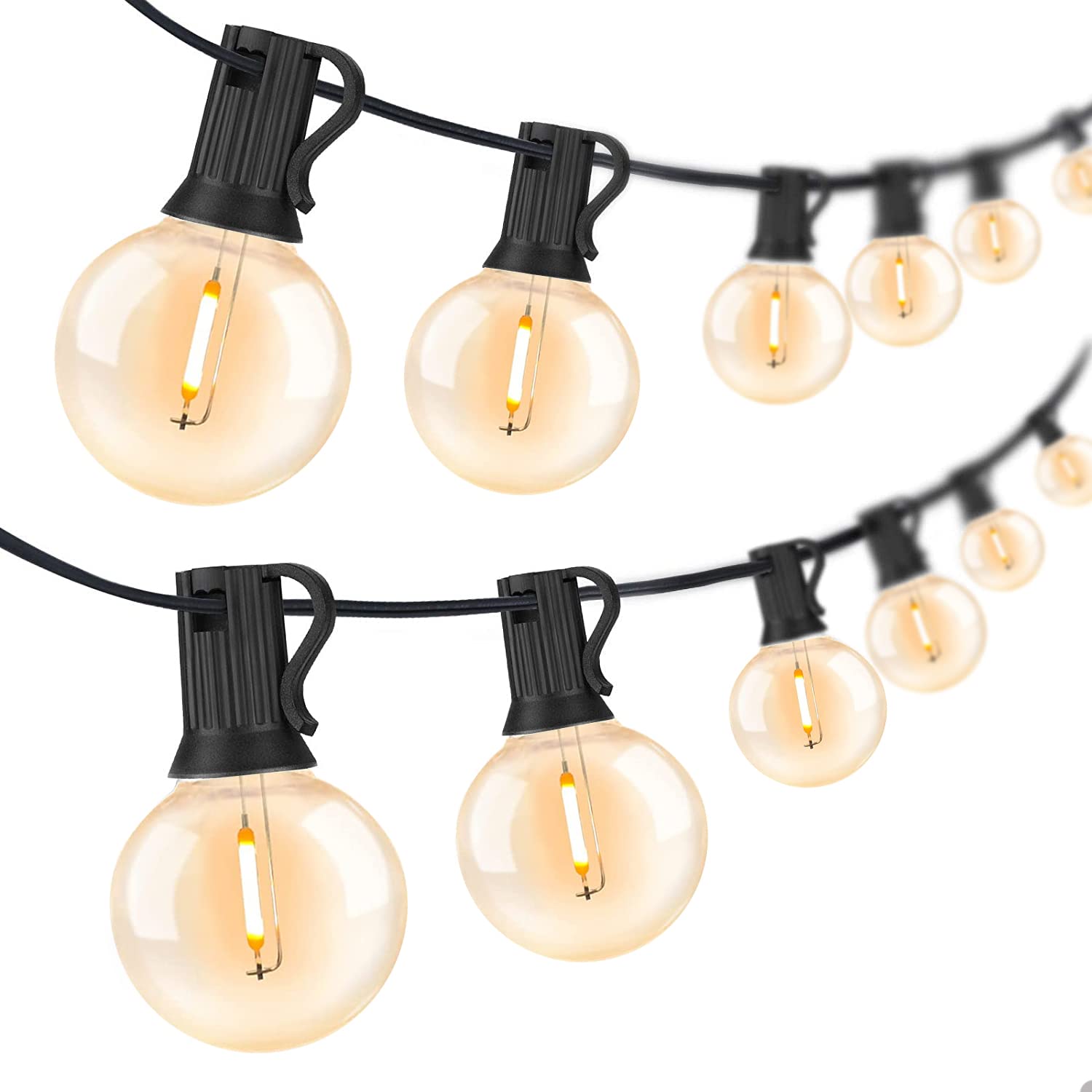 Afirst 50FT LED Outdoor String Lights with 52 Shatterproof Weatherproof Globe Bulbs - Perfect for Patio, Backyard, Garden, Party, Wedding & Holiday Decorations