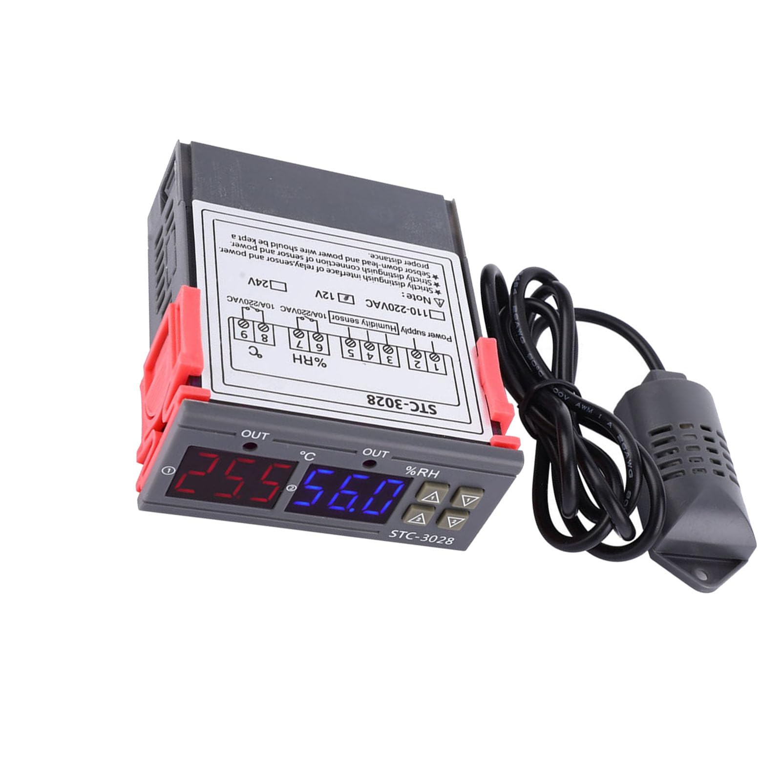 Farm Humidity & Temperature Controller - ABS Plastic with Sensor (12V) for Greenhouse & Storage