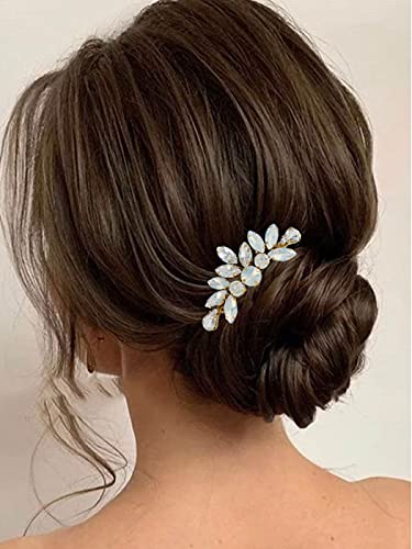 Crystal Bridal Hair Comb - Gold Rhinestone Wedding Hair Accessories for Brides | Elegant Bridal Styling