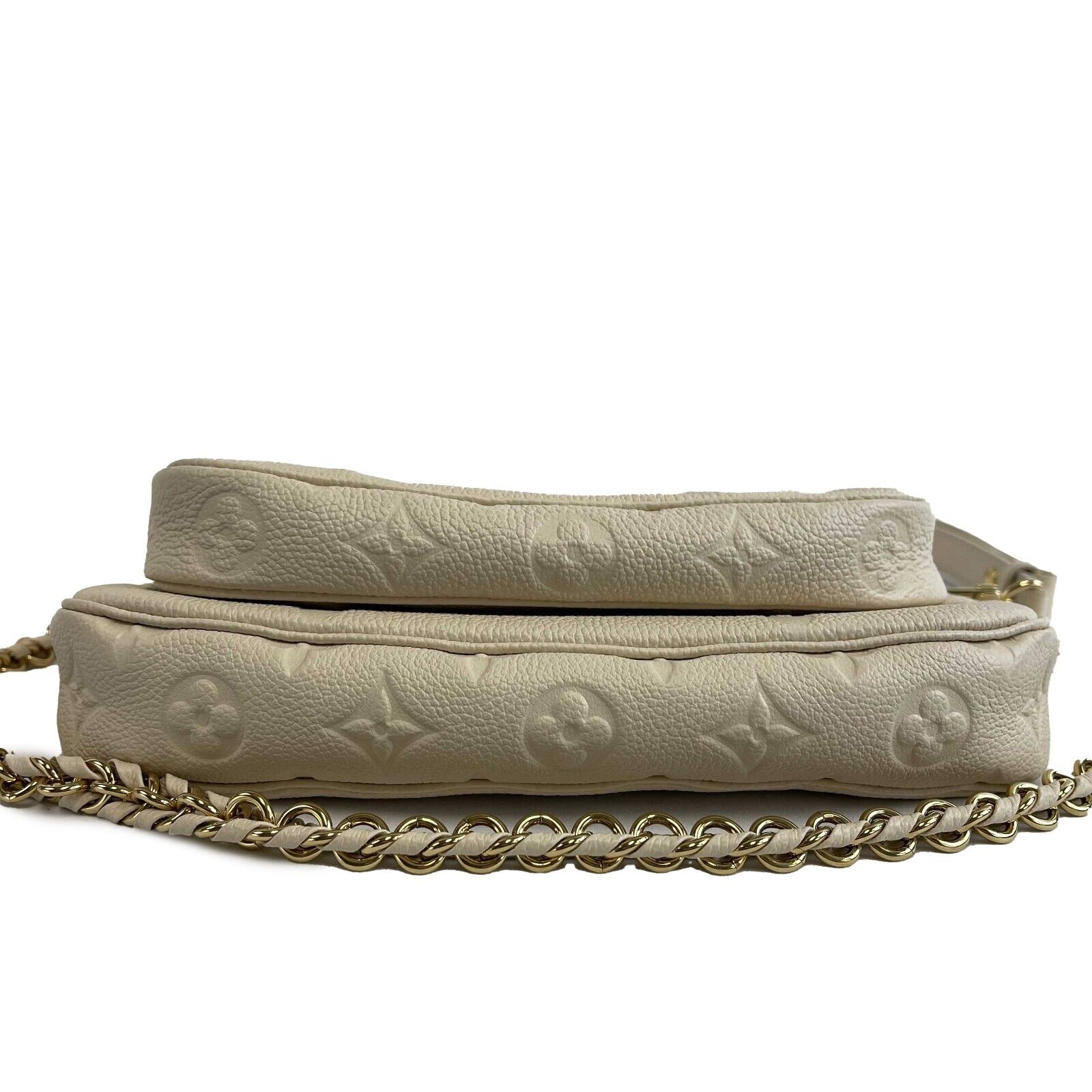 Louis Vuitton Giant Monogram Empreinte Multi Pochette Accessories Bag in Cream - Luxury Crossbody Purse for Women, Perfect for Date Night & Evening Events