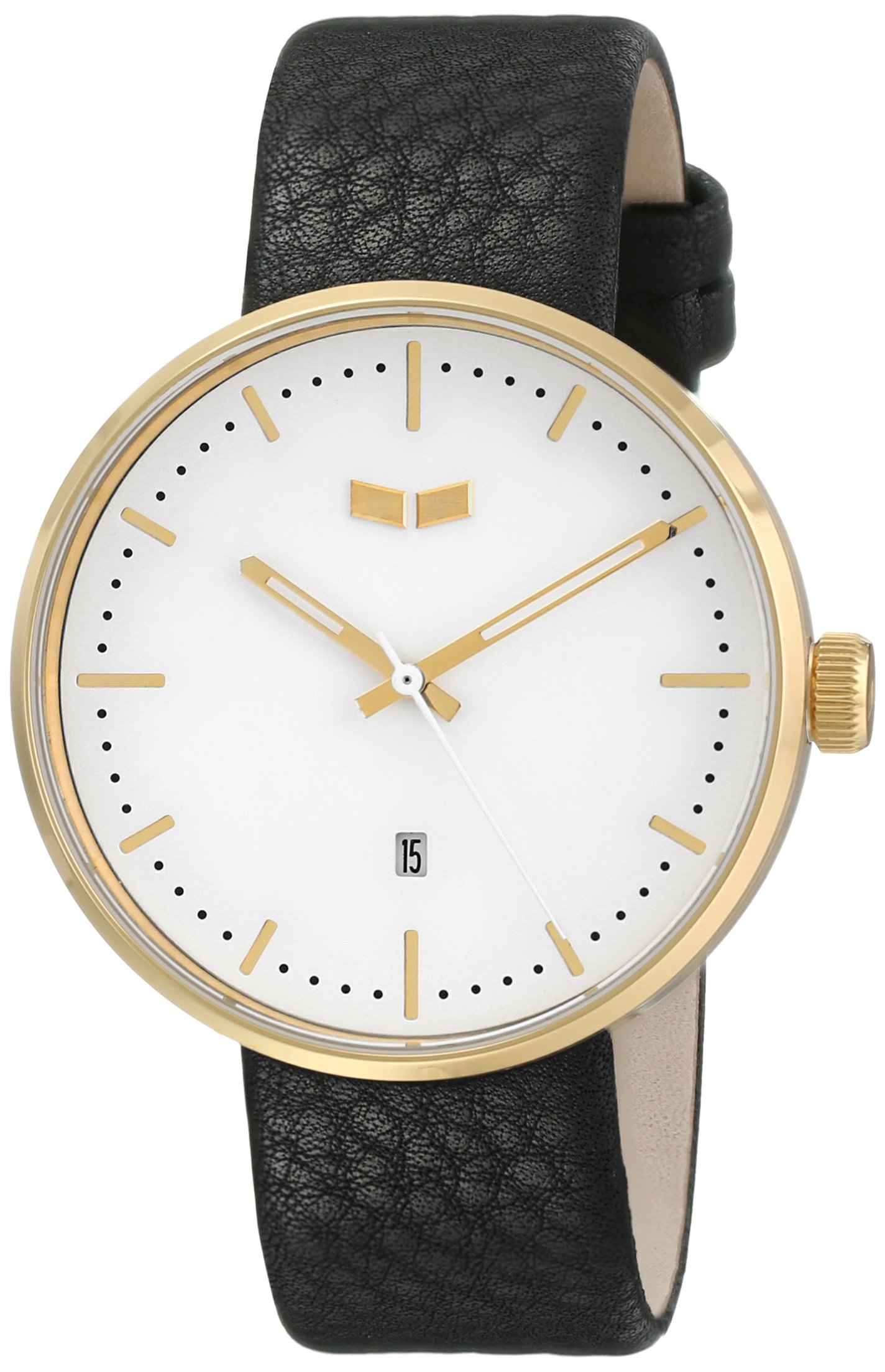 Vestal Unisex Roosevelt Stainless Steel Watch with Black Leather Strap - Waterproof Casual & Dress Watch for Men and Women - Perfect for Office, Business, Dating & Everyday Wear