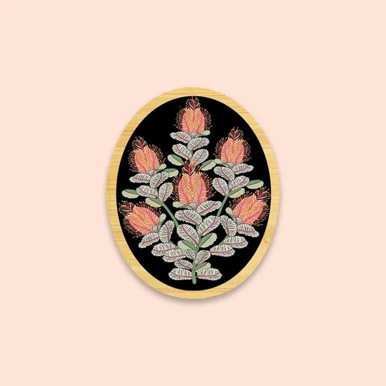 Handmade Coral Banksias Wooden Brooch - Natural Wood Flower Pin for Women - Perfect for Weddings, Parties, and Everyday Fashion Accessories