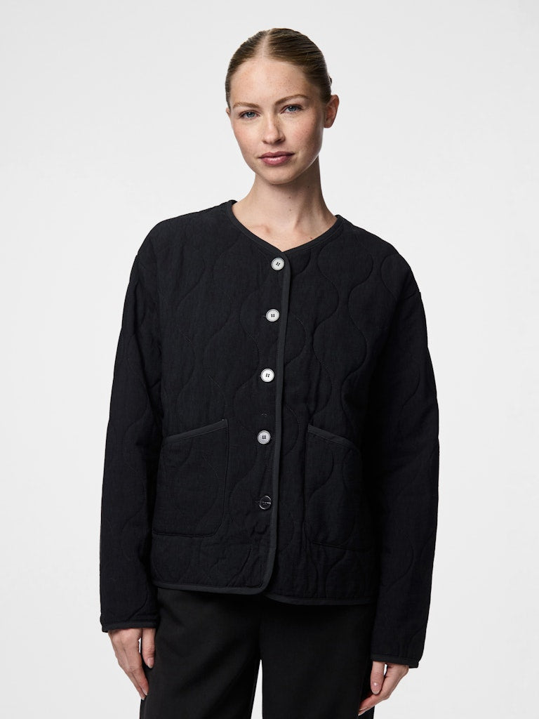 Mel Quilted Jacket for Women - Lightweight Black Puffer Coat with Stand Collar | Perfect for Fall Winter Fashion, Outdoor Activities & Travel