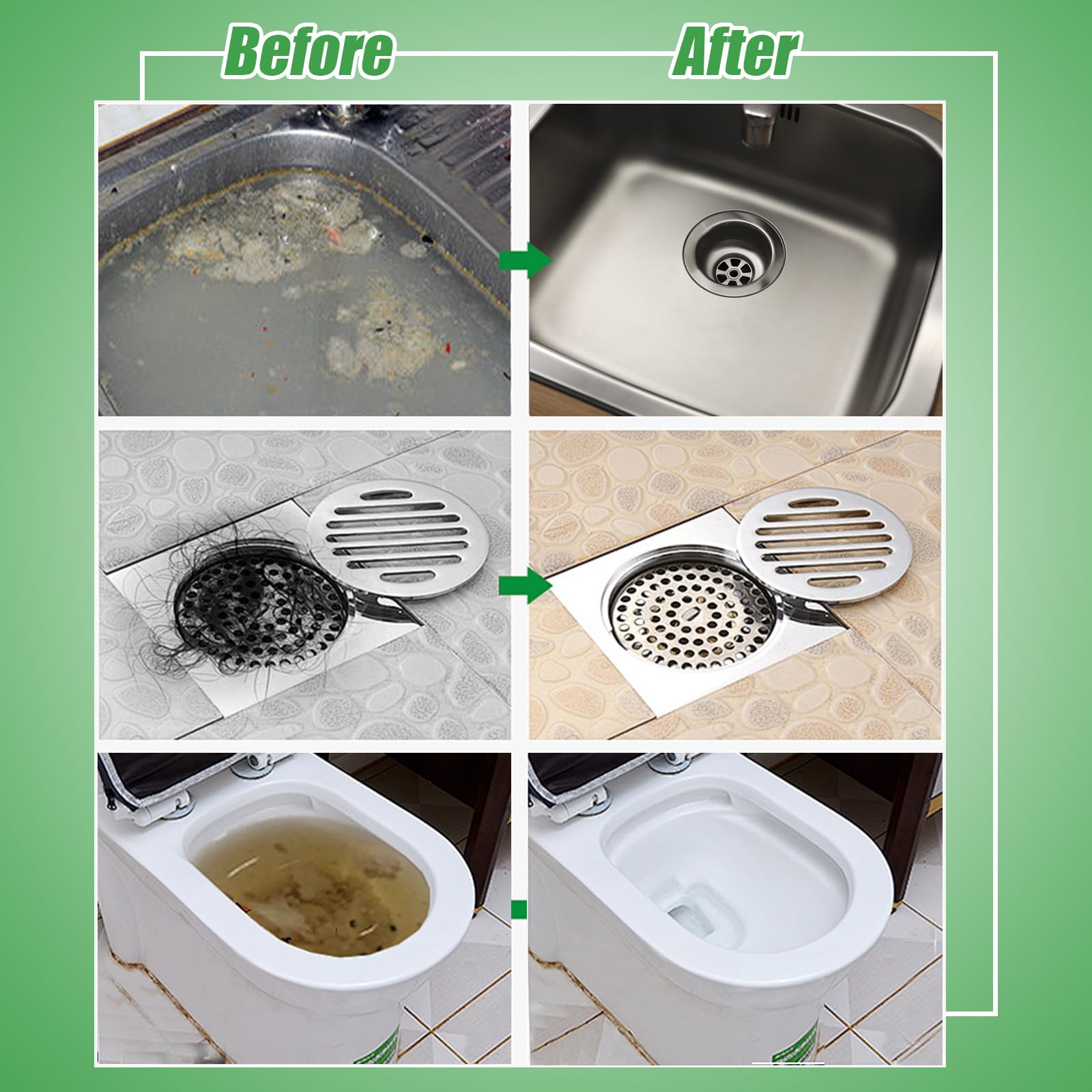 **Powerful Drain Clog Remover Powder - 18-Pack Heavy Duty Sink & Shower Cleaner for Hair, Grease & Clogs | Safe for Pipes | Ideal for Kitchen, Bathroom & Home Maintenance**