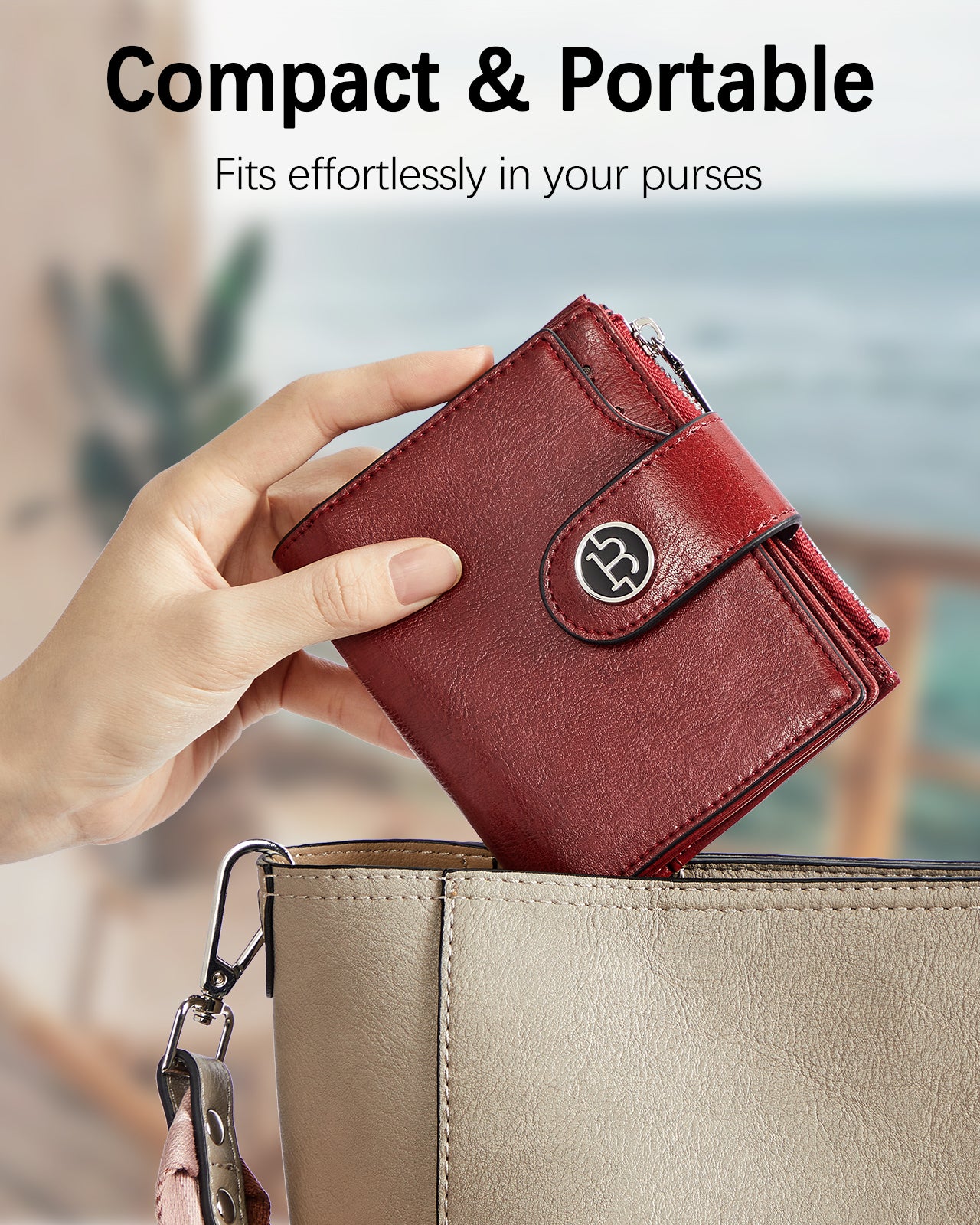 Luna Small RFID Blocking Bifold Wallet with Zipper Pocket & ID Window - Secure Compact Card Holder for Travel, Business & Everyday Use