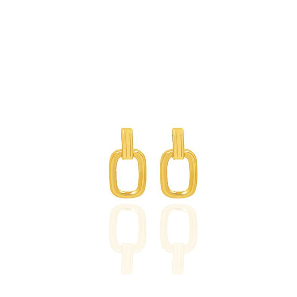 18K Gold Plated Oval Earrings for Women & Teen Girls - Elegant Fashion Jewelry Gift for Birthday, Anniversary & Daily Wear