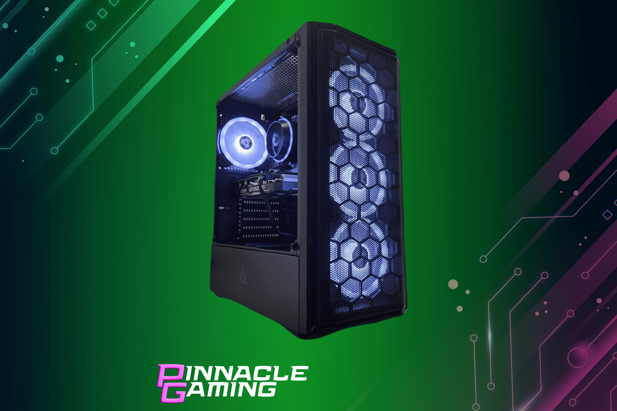 Custom Gaming PC - AMD Ryzen 7 Processor, Intel ARC A580 GPU, 2TB SSD, 32GB DDR4 RAM, Black Predator Case - Ultimate Gaming & Streaming Setup for Esports & VR