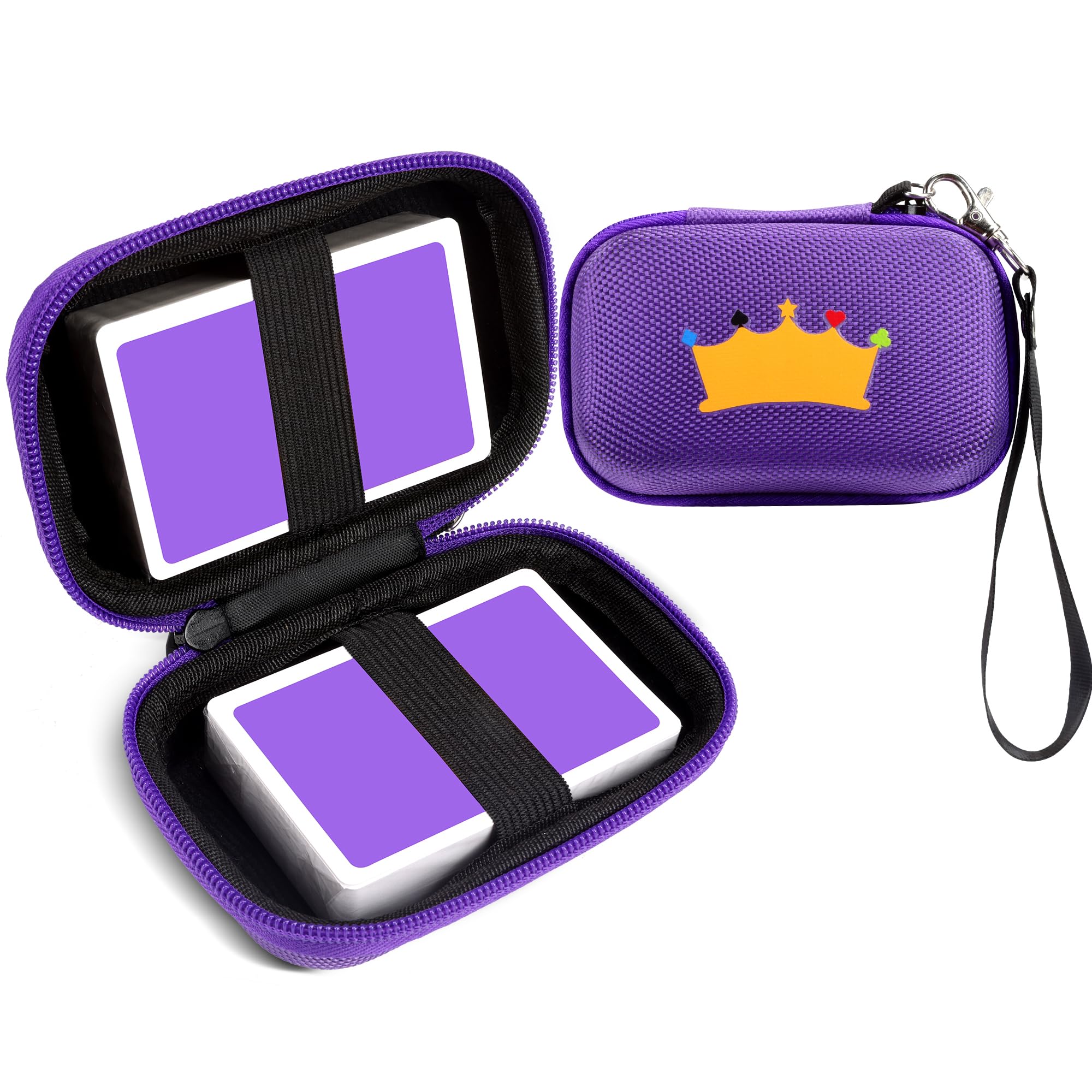 Portable Travel Card Games Holder Case - Compatible with UNO, Playing Cards & Game Sets - Durable Purple Card Storage Organizer - Perfect for Camping, Parties & Family Game Nights (Cards Not Included)