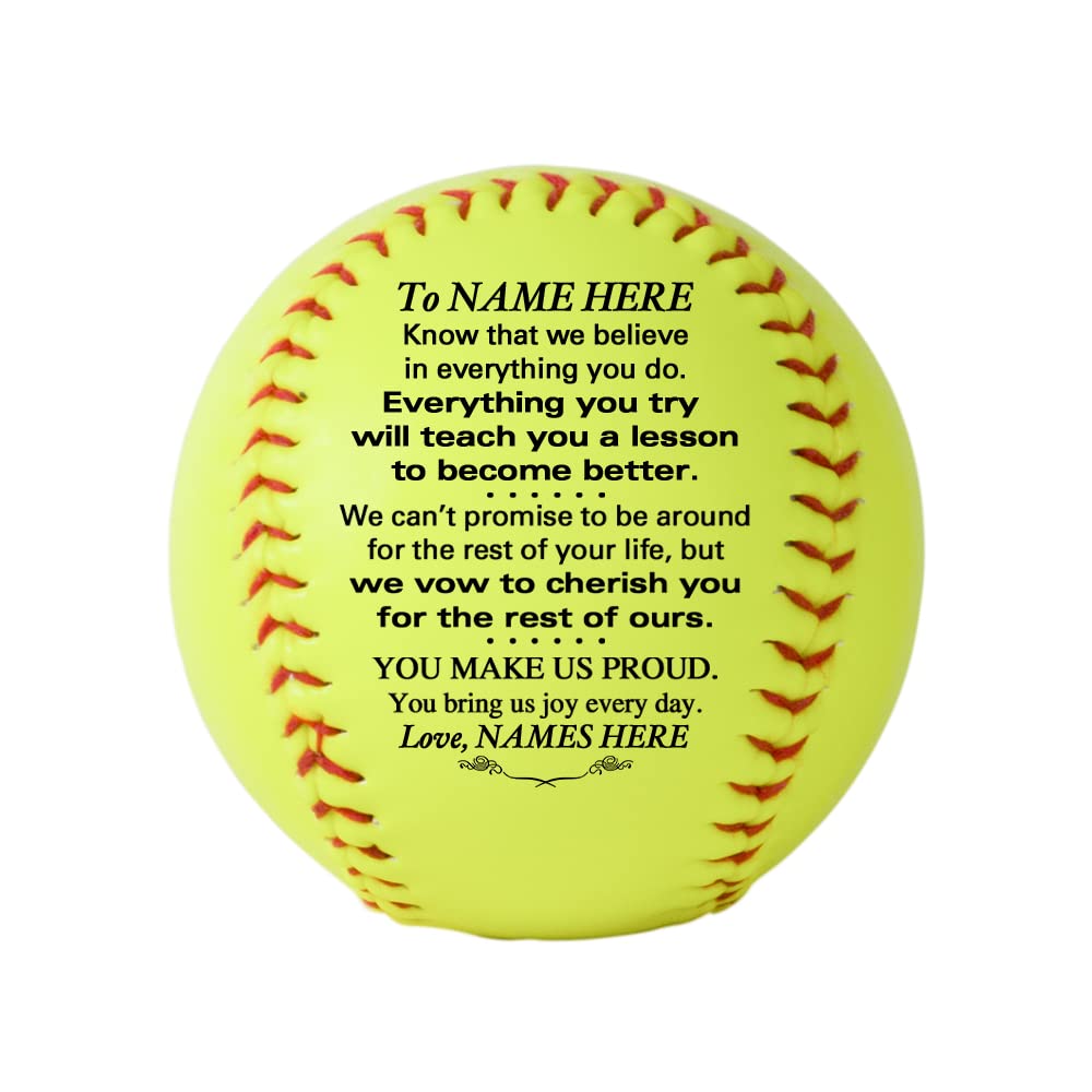 Custom Softball Gift for Dad, Mom & Grandparents - Graduation, Birthday, Wedding - Personalized Sports Keepsake