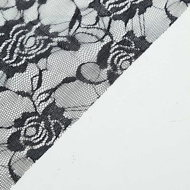 12-Pack 108-Inch Rose Flower Lace Table Runners - Elegant Wedding, Party, Dining Table Decor for Home & Event Decoration