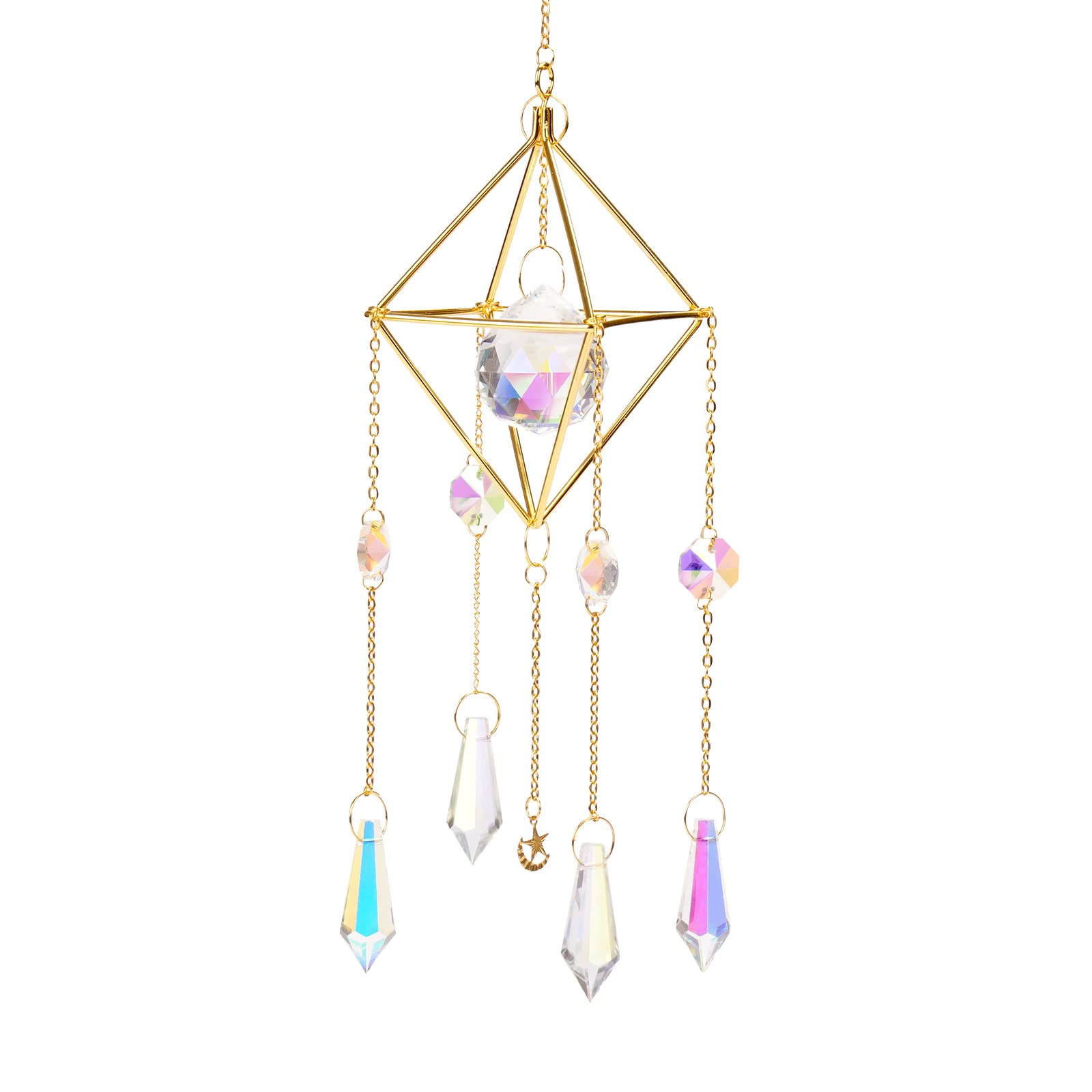 Sun Catchers with Crystals - Indoor/Outdoor Hanging Prism Rainbow Maker for Windows, Home & Garden Decor | Creates Beautiful Rainbows in Living Rooms, Bedrooms, Patios & Nursery Decor