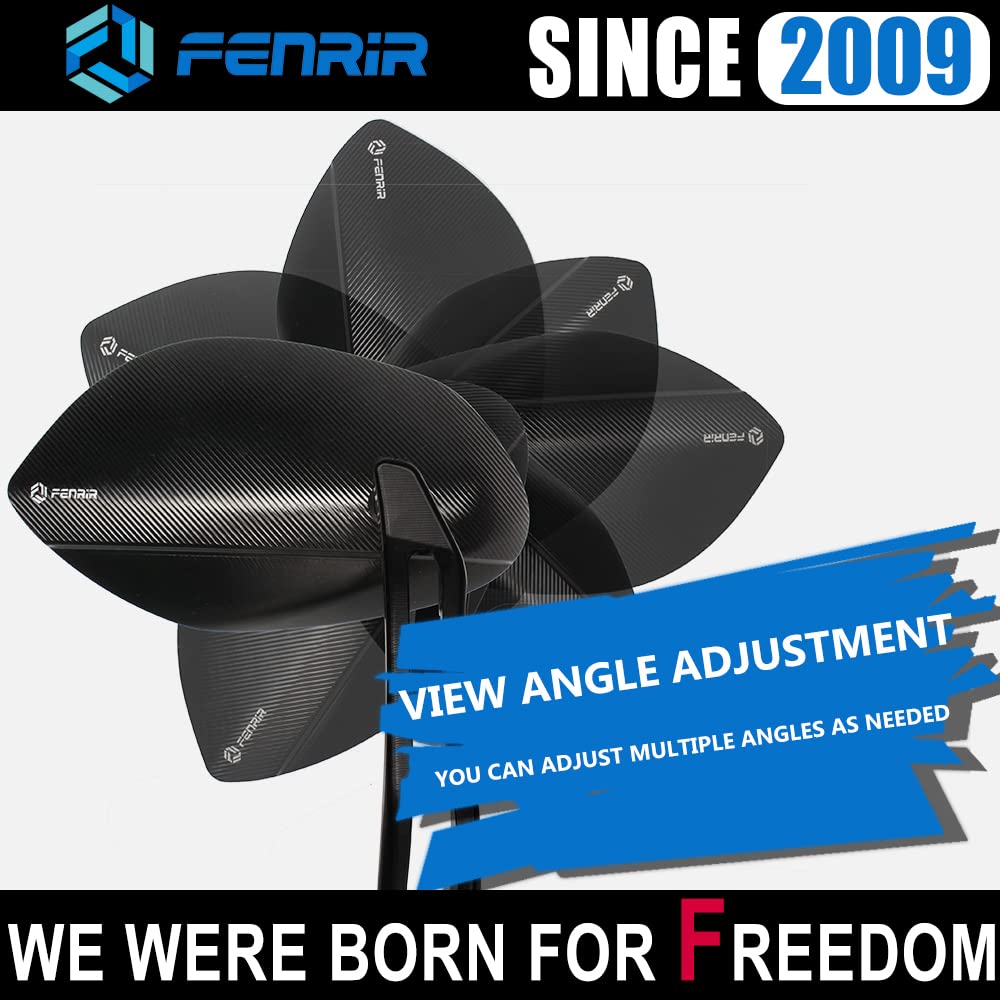 Premium CNC Aluminum Alloy Black Motorcycle Mirrors - Universal M10/M8 Side Rear View Mirrors with Anti-Glare & Vibration Resistant for Adventure, Dual Sport, Naked, Street Bikes, Cruisers & Scooters - Perfect for Daily Commuting and Long-Distance Riding