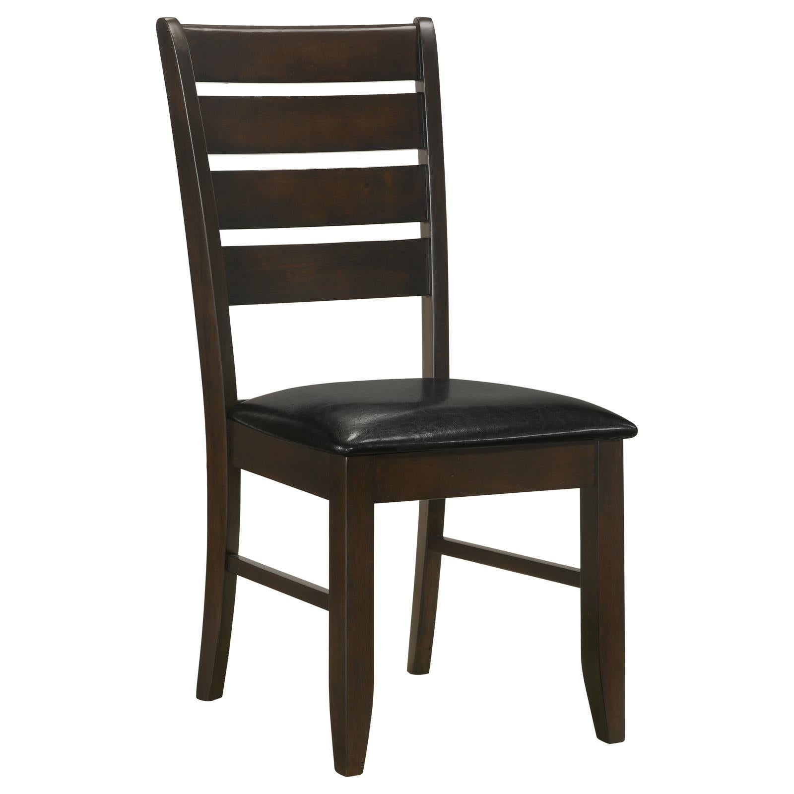 2-Pack Black Padded Side Chairs with Cappuccino Upholstery - Modern Dining Chairs for Kitchen, Breakfast Nook, or Small Space Decor