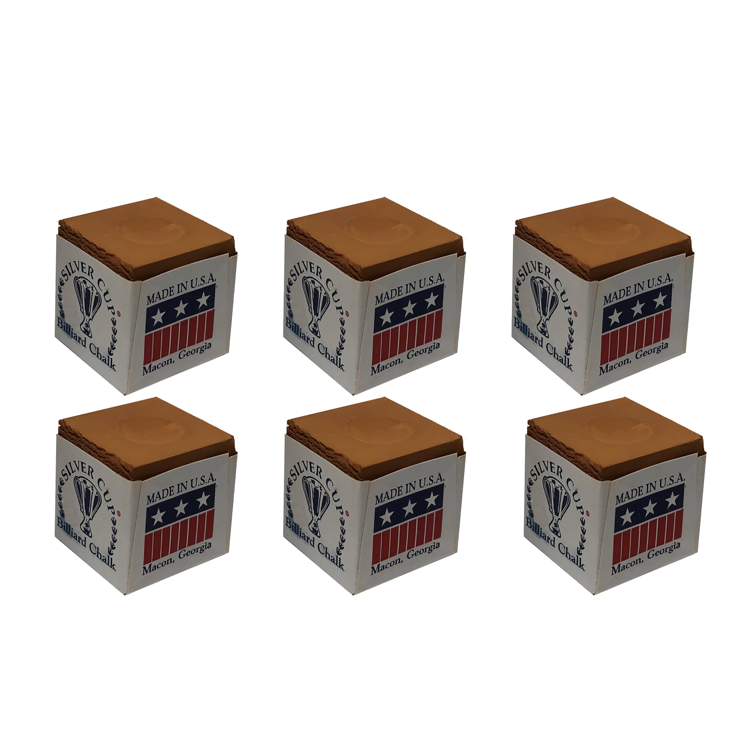 Premium 6-Piece Silver Cup Copper Billiard Pool Cue Chalk Set - High Grip for Smooth Shots | Perfect for Pool Halls, Game Rooms & Professional Players
