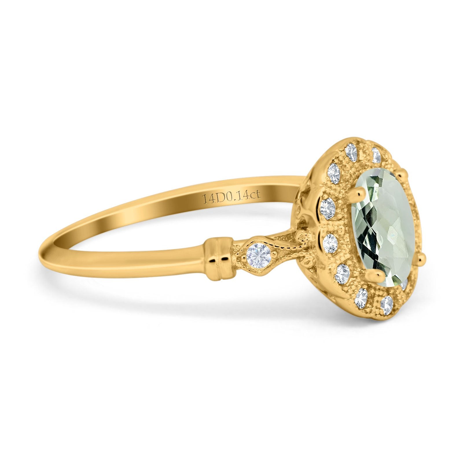 14K Gold 0.9ct Oval 7x5mm G SI Diamond Engagement Ring for Women - Elegant Wedding Band, Anniversary Gift, Promise Jewelry for Brides & Fiancées