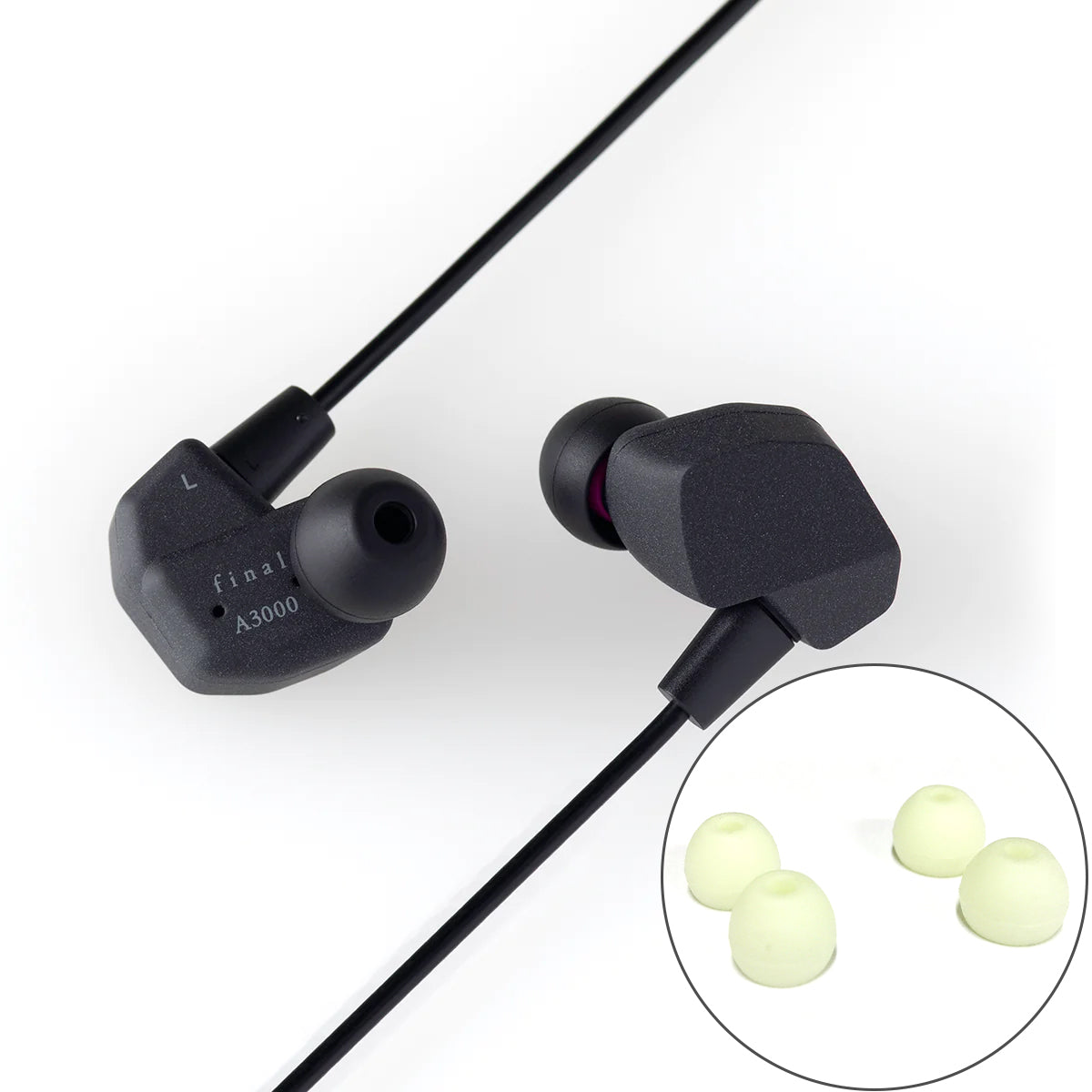 Final Audio A3000 High-Fidelity In-Ear Earphones with Free Glow in the Dark Silicone Tips - Perfect for Audiophiles, Commuting & Nighttime Workouts