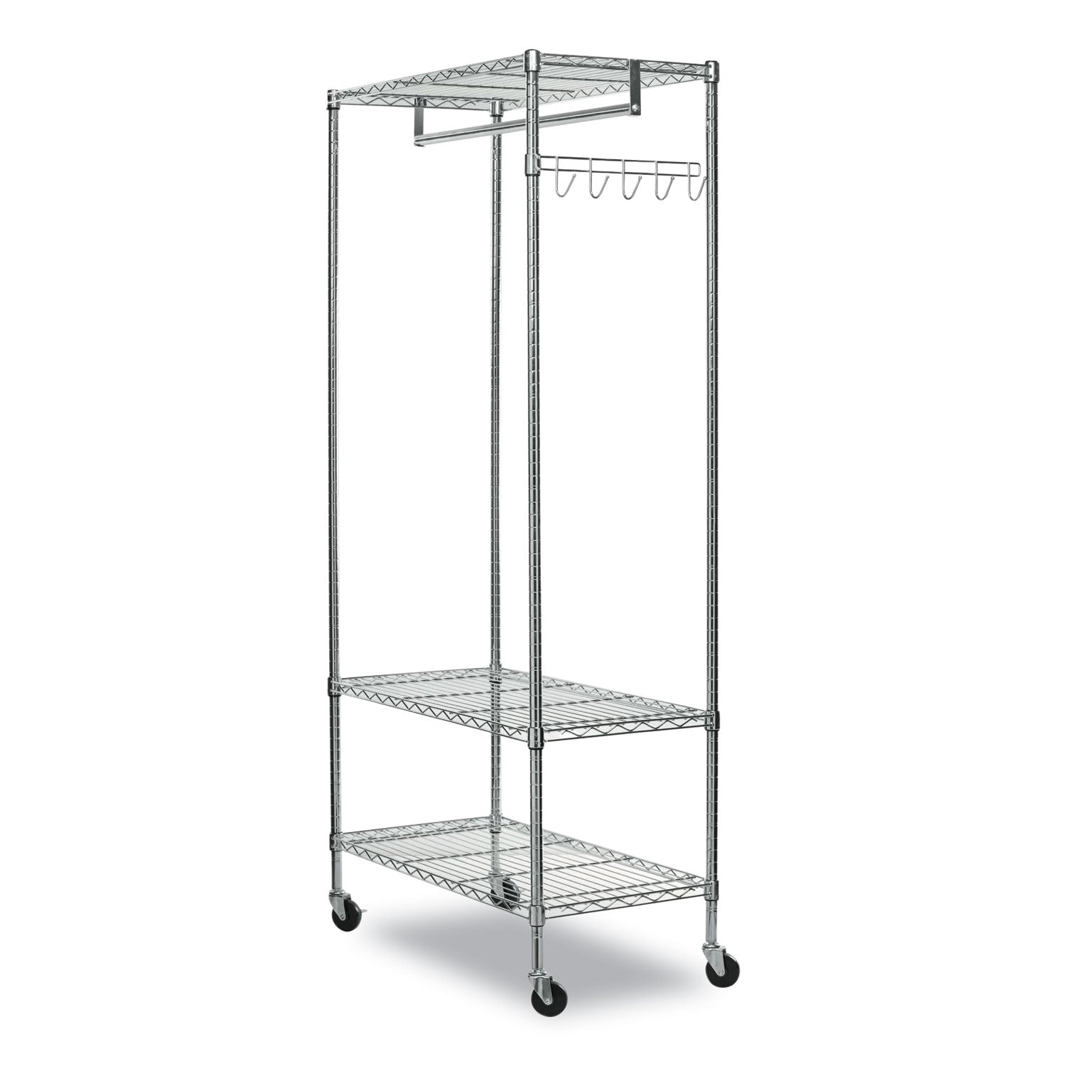 Alera® Heavy Duty Wire Shelving Garment Rack - 40 Garments Capacity, 48