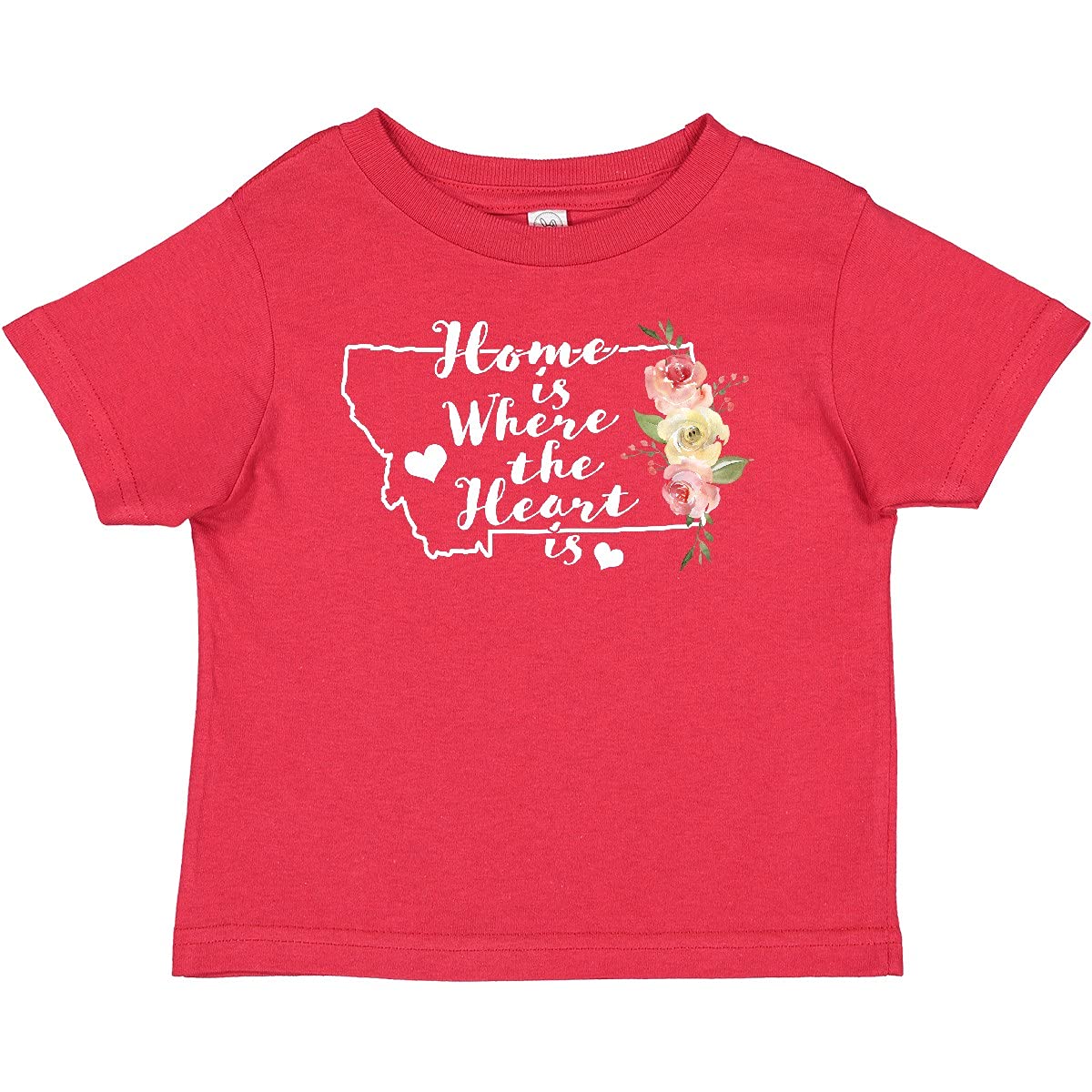 Inktastic Montana Home is Where The Heart is Watercolor Floral Baby T-Shirt - Soft Cotton Infant Tee for Boys & Girls - Perfect for Family Photos, Playdates & Everyday Outfits