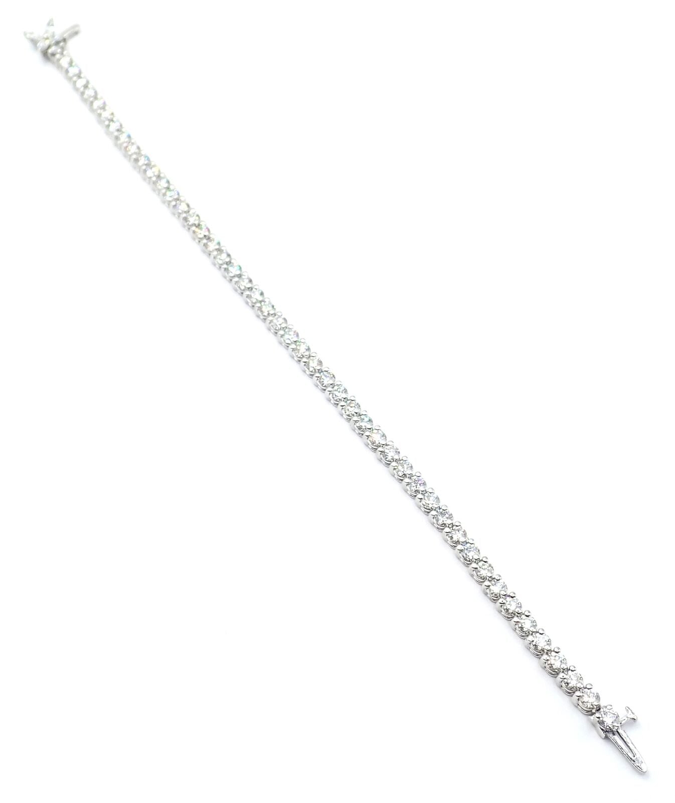 Authentic Tiffany & Co Victoria Platinum 4.49ct Diamond Tennis Bracelet for Women - Luxury Jewelry Gift for Anniversary, Wedding & Special Occasions