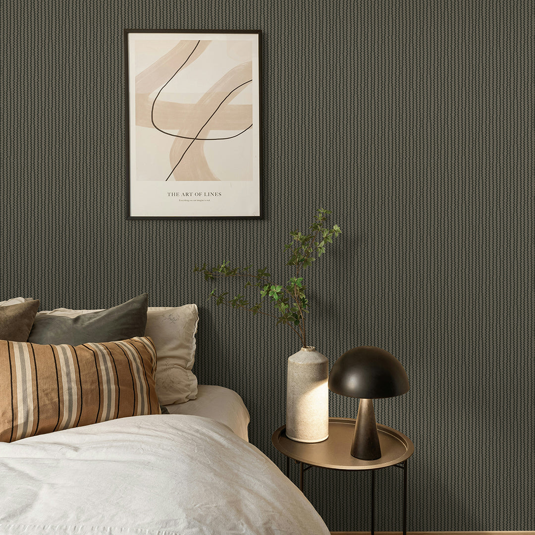Rick Rack Revival Printed Authentic Grasscloth Wallpaper - Peel and Stick Removable Wallpaper for Bedroom, Living Room, Nursery & Home Decor