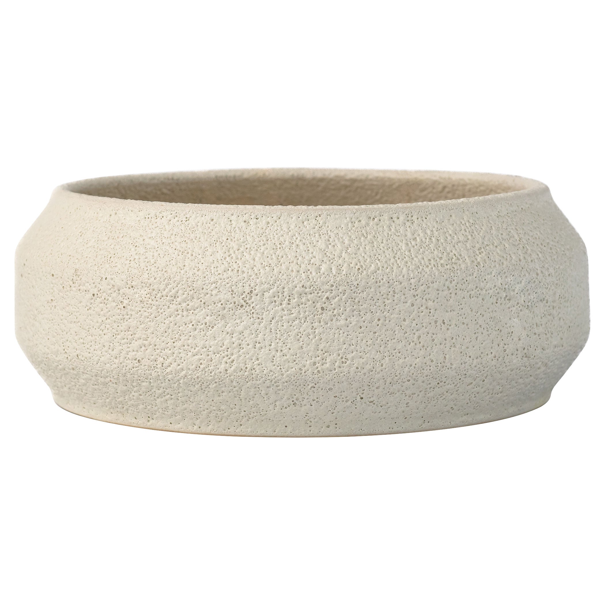 Cyan Design 11778 Large White on Terra Porous Ceramic Bowl - Perfect for Home Decor, Centerpieces & Tabletop Display