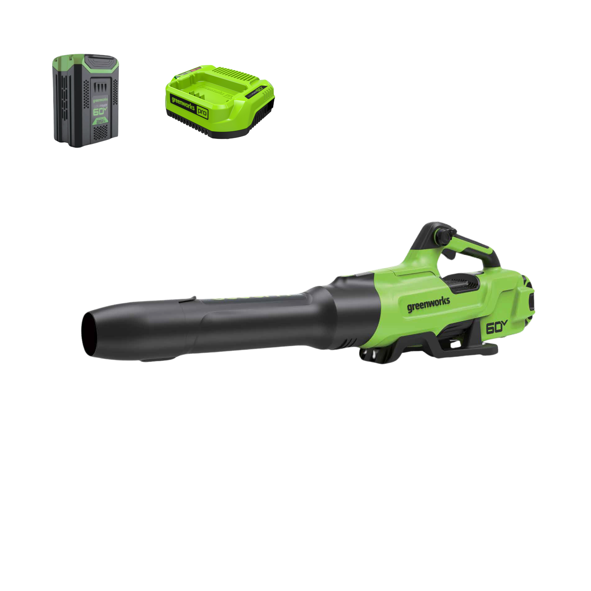 60V 630CFM Cordless Leaf Blower with 2.5Ah Battery & 3A Fast Charger - Powerful Yard Cleanup for Leaves, Grass Clippings & Debris Removal