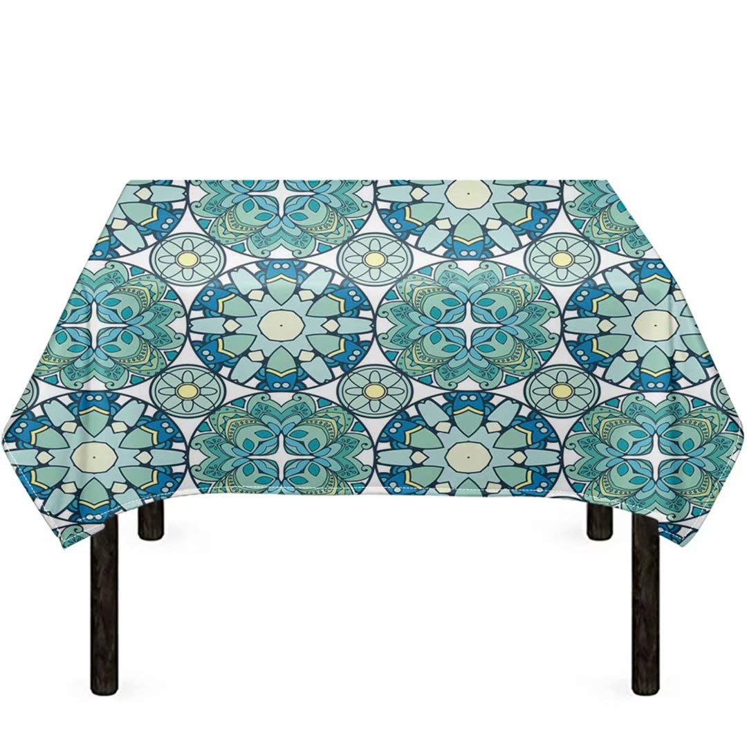 GOSTONG Totem Mandala Tablecloth - Wrinkle-Free, Washable Kitchen & Dining Table Linens for Everyday Use, Parties & Home Decor