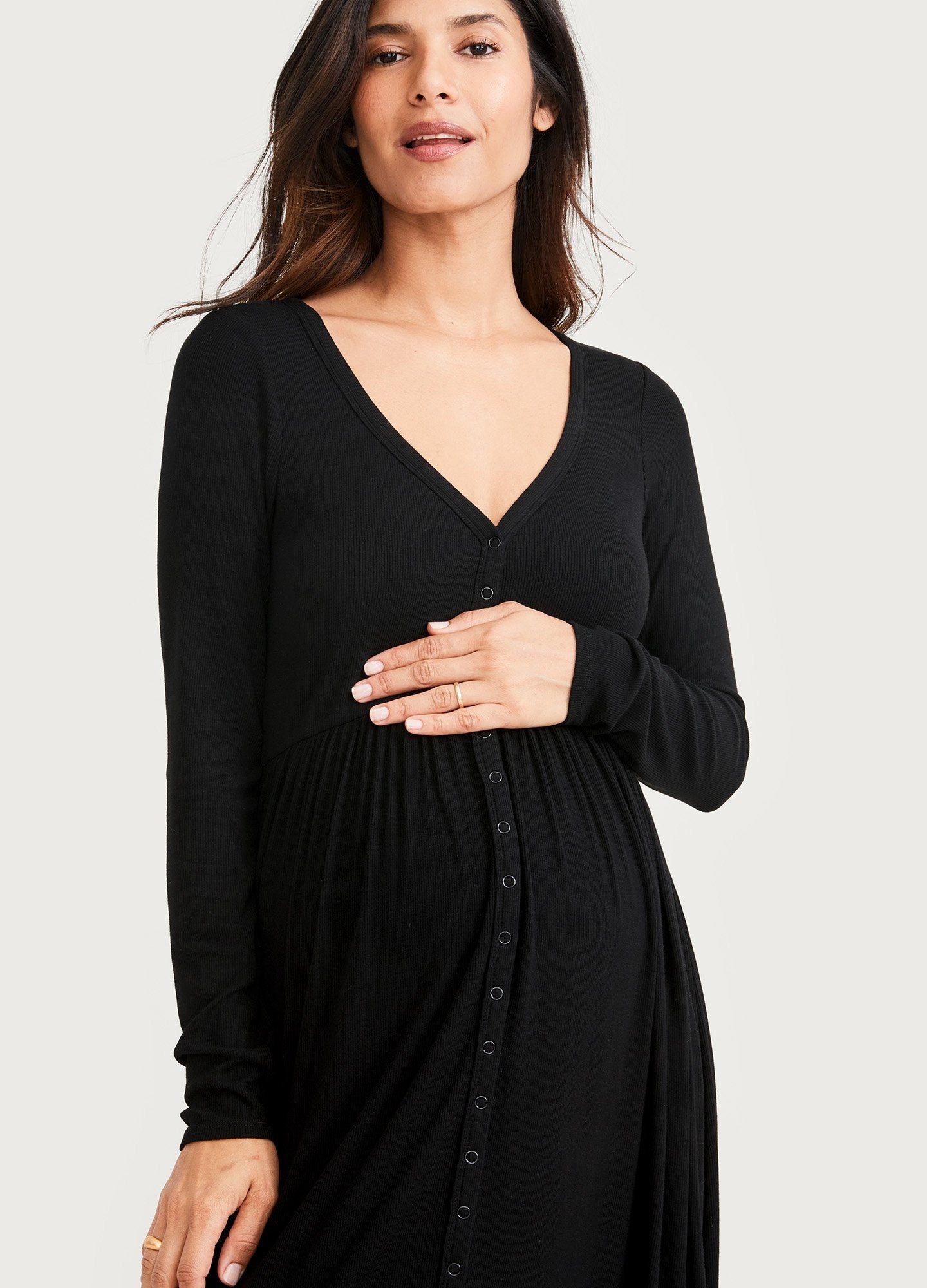 Ultra Soft Rib Nursing Dress for Moms - Comfortable & Stylish Breastfeeding Clothes for Everyday Wear