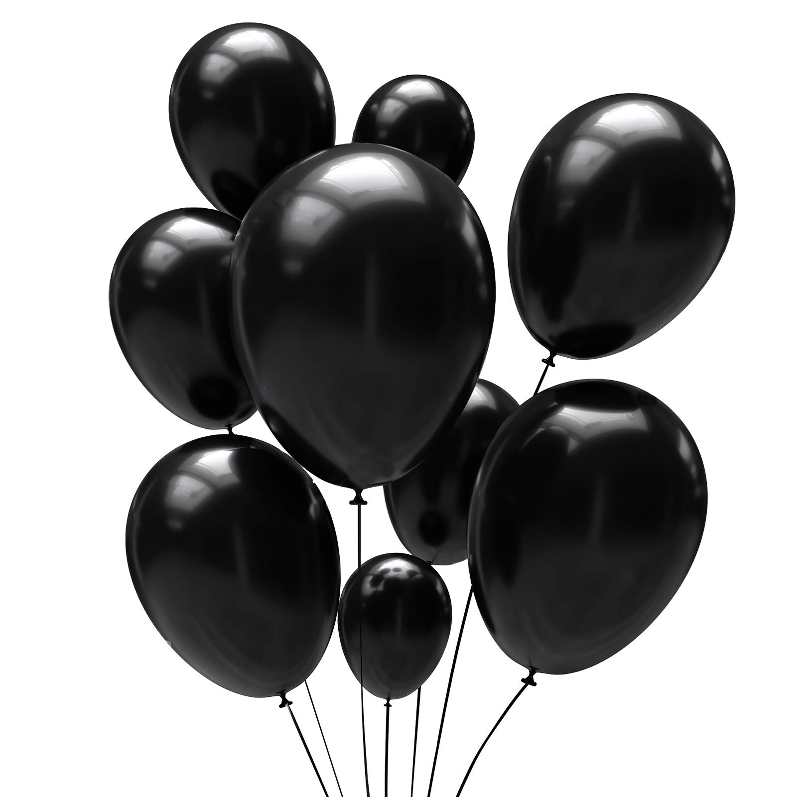80pcs Black Balloons Kit - 12 Inch & 5 Inch Latex Balloons with Strings for Decorations | Perfect for Black Theme Weddings, Birthday Parties, Graduations, New Year & Engagement Celebrations | Create Stunning Balloon Garlands & Photo Backdrops